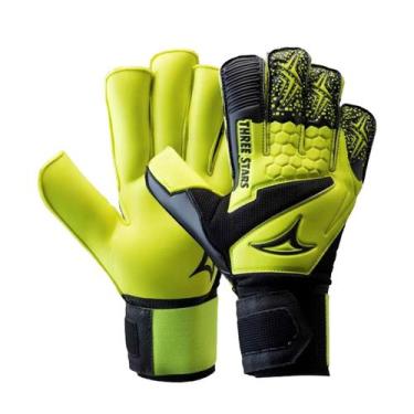 Imagem de Luva Goleiro Three Stars Sky Hibrido Profissional, 10, Amarelo