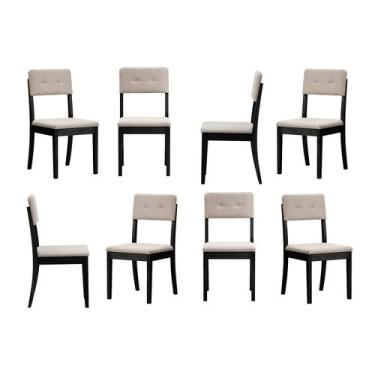 Imagem de Kit 8 Cadeiras Estofadas Tiê CabeCasa MadeiraOriginals - CabeCasa Made