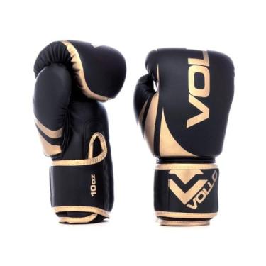 Imagem de Luva Vollo Boxe Training, Preto, Dourado, 14OZ