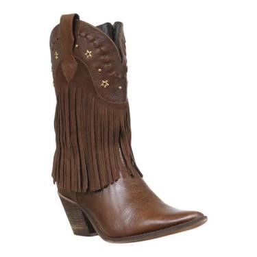 Imagem de Bota Texana Feminina Marrom com Franjas Arara Brasil 39845, 35