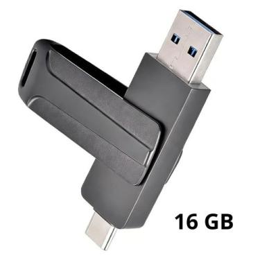 Imagem de Pen Drive 16GB Duplo 2 em 1 USB-C e USB-A Alta Velocidade - Dexin