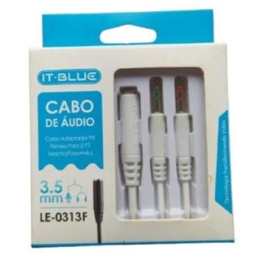 Imagem de Cabo Adaptador Para Fone 2 P2 Macho 1 P2 Femea - It-Blue