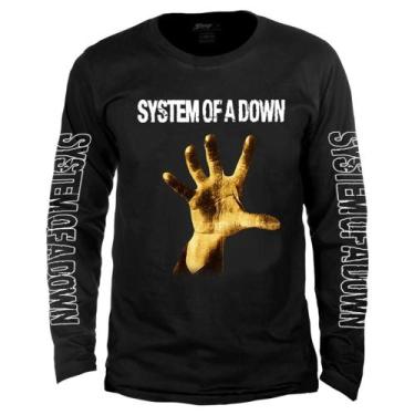 Imagem de Camiseta Manga Longa System Of a down - Stamp, G, Preto