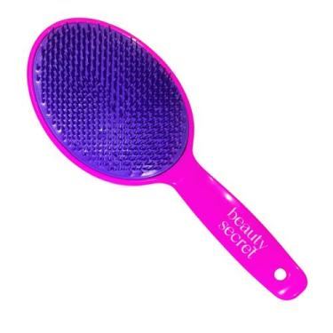 Imagem de Escova Raquete Oval Beauty Secret Desembaraço dos fios, Roxa e Rosa, R