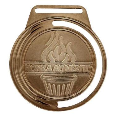 Imagem de Kit Com 10 Medalhas Vitória Honra ao Mérito 50000 50MM Com Fita, Bronz
