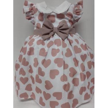 Imagem de Vestido Luxo Bebê Infantil Menina Corações Festa Lessa B9381 - - Lessa