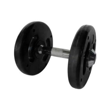 Imagem de Dumbbell Injetado Dumbpegcro12 para Musculação 12kg Preto Anilhas Fitn
