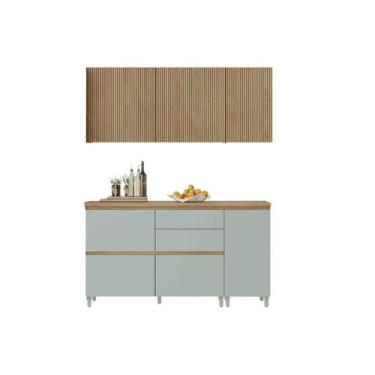 Imagem de Cozinha Modulada Nesher Rainha Nesher 4 Peças CZ434 Nature/Verde