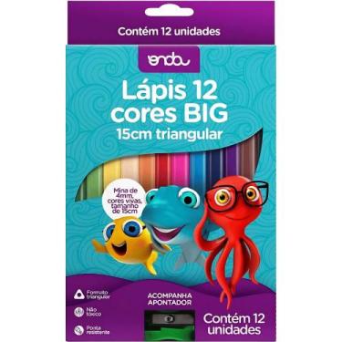 Imagem de Lápis de Cor Big c/ 12 Cores + Apontador - Onda Pro