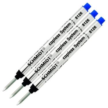 Imagem de Refil Schmidt 8126 Rollerball sem tampa Tinta Azul Kit com 3