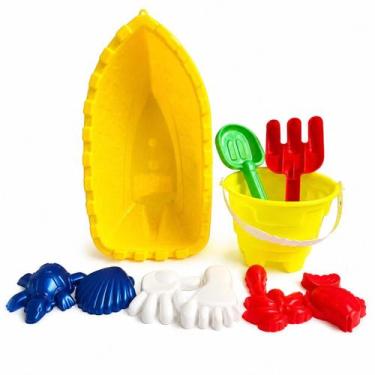 Imagem de Kit Brinquedo De Praia Infantil Barquinho Balde e Acessórios Cor:Amare