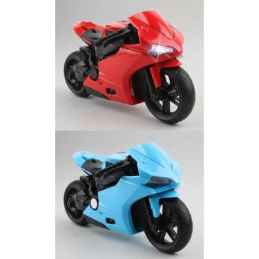 Imagem de Moto de Fricção em Metal com Luzes e Sons 1:12 - Congratulations Store