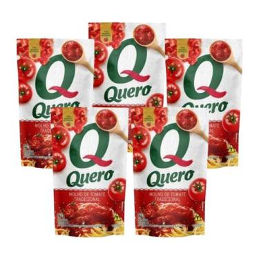 Imagem de Molho de Tomate Tradicional Quero 240g Sachê Kit 5 Unidades