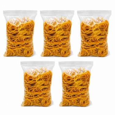 Imagem de 1500 Elásticos de Borracha Silicone Liguinha Prender Dinheiro Amarelo 