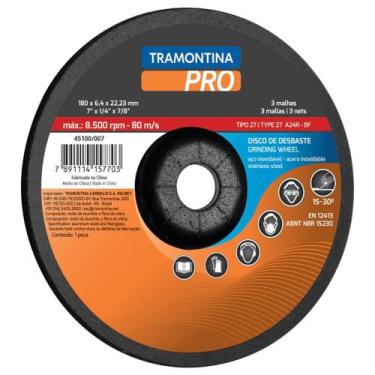 Imagem de Disco de Desbaste para Aço Inox 4.1/2" Tramontina PRO