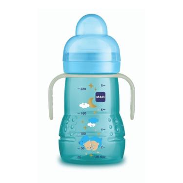 Imagem de Copo De Treinamento Bebe Mam 220 ml Trainer Brilha Escuro Night Antivazamento Azul 4 + 4217