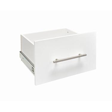 Imagem de ClosetMaid Gaveta de armário de madeira SuiteSymphony, acessório adicional, estilo moderno, para armazenamento, armário, roupas, tamanho de 41 x 25 cm para unidades de 40 cm, branco puro/níquel