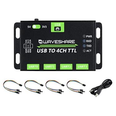 Imagem de Waveshare Industrial USB TO 4CH TTL Converter USB To UART with Multi Protection Circuits Multi Systems Support