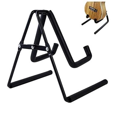 Imagem de Yajun Suporte portátil para ukulele dobrável, moldura A, suporte de metal para 53/26 cm, suporte para exibição de violino e baixo, preto