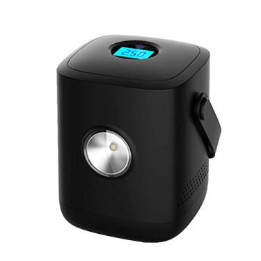 Imagem de Gmjay Inflador de pneu digital, bomba de ar de carro de 12 V, portátil, sem fio, carregador, com tela LCD, luz LED para carro, esferas, bicicleta,