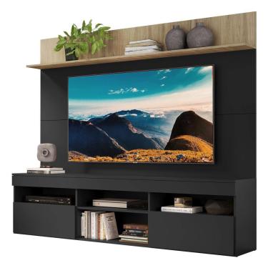 Imagem de Rack com Painel para TV até 65" Multimóveis Madri FG3365 Preto/Rustic