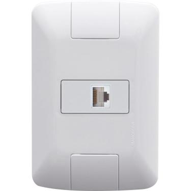 Imagem de Conjunto 4x2 com 1 Tomada Telefone RJ11 Tramontina Aria Branco Tramontina