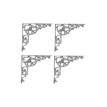 Imagem de Kit 04 Cantoneiras N08 Em Ferro Fundido - Cor Preto em Hera