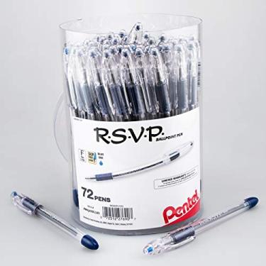 Imagem de Pentel Caneta esferográfica RSVP, linha fina (0,7 mm), tinta azul, embalagem com 72 latas (BK90PC72C)