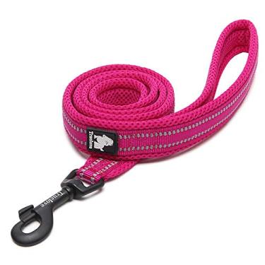 Imagem de HIOD Coleira para cachorro malha de nylon reflexiva para caminhada, 200 cm, rosa, G