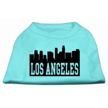 Imagem de Mirage Pet Products Camiseta com estampa de tela do horizonte de Los Angeles de 35,5 cm para animais de estimação, grande, preta