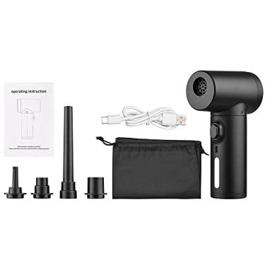 Imagem de Espanador de ar elétrico sem fio multifuncional e bomba de ar 2 em 1 dispositivo de sopro de poeira com luz LED Poderoso 50000RPM 100W bomba de ar recarregável soprador de poeira para removedor de