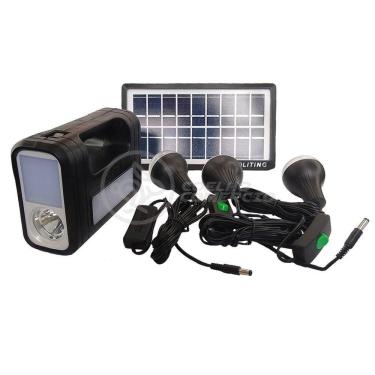 Imagem de Kit Lanterna Placa Solar Carregador Portatil Emergência