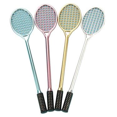 Imagem de ccHuDE 12 peças raquete de tênis linda caneta de tinta gel preta canetas de escrita para estudante de escritório 0,5 mm