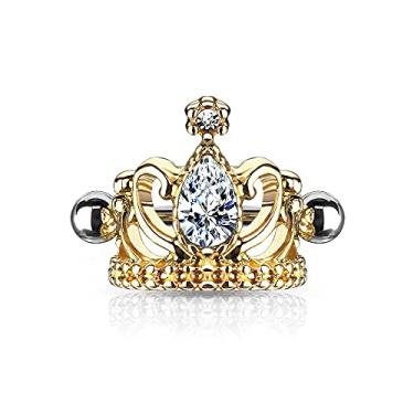 Imagem de Pierced Owl Brinco de punho de hélice para cartilagem tiara de cristal CZ gota lágrima de aço inoxidável 16G, Metal, Zircônia cúbica