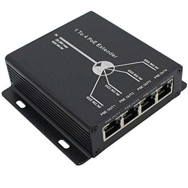 Imagem de exgoofit Extensor POE RJ45 4 portas 10/100M IEEE802.3at (Power-in) para IEEE802.3af (Power-Out) para Ethernet/PoE Power AP, câmera IP, telefone IP e outros equipamentos de rede