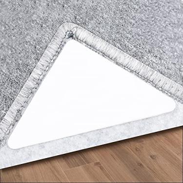 Imagem de Sollifa 12 peças de fita de tapete, dupla face, lavável, removível, evita ondulação, suporte de carpete de canto, mantém o tapete no lugar adesivos antiderrapantes, pisos de madeira e azulejos