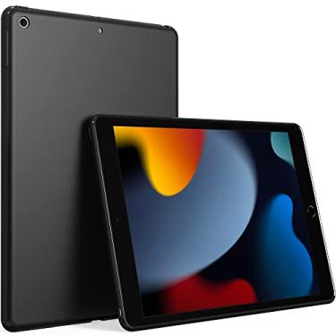 Imagem de Capa para iPad de 10,2 polegadas, capa protetora de silicone macia de borracha TPU fosco da Puxicu para iPad 9ª/8ª/7ª geração de 10,2 polegadas - preta