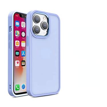 Imagem de Capa de telefone macia para iPhone 14 Pro max cor sólida fosca câmera traseira proteção de armação de metal compatível com iPhone 11 12 13 Pro Max capa de telefone verde (iPhone13 Pro, roxa)