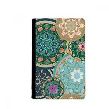 Imagem de Impressão Repeat Pano Colorido Arte Circular Porta Passaporte Notecase Burse Carteira Carteira Bolsa Cartão, Multicolor