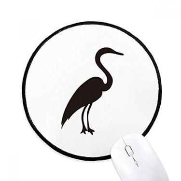 Imagem de Mouse pad preto cinza Garça animal retrato desktop escritório tapete redondo para computador