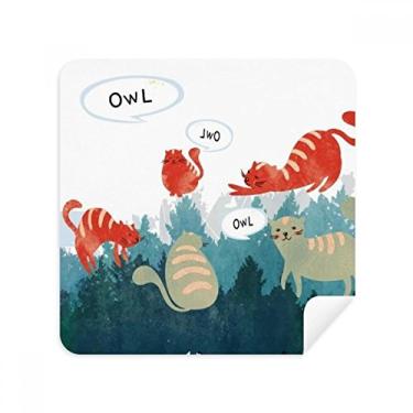 Imagem de Óculos de limpeza de tela Cat Talking Owl Protect Animal Pet Lover Glasses tecido camurça pacote com 2