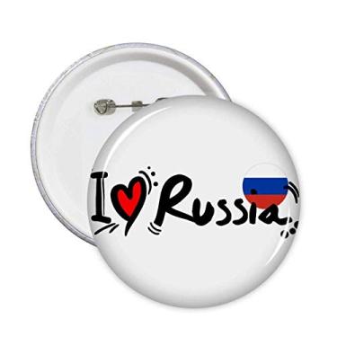 Imagem de Broche de coração com a palavra I Love Russia com a palavra "I Love Russia" e emblema para decoração, 5