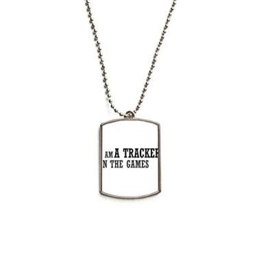 Imagem de Colar com pingente de identificação de cachorro I Am A Tracker In The Games com corrente de aço inoxidável