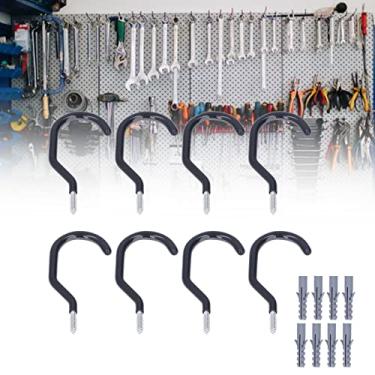 Imagem de Gancho para pendurar bicicleta 8 peças gancho para bicicleta ferramenta de montagem na parede suporte de armazenamento conjunto de cabide para jardim garagem teto