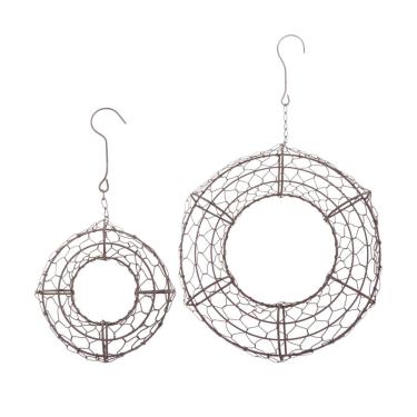 Imagem de Fenteer 2 peças de guirlanda de arame de metal para pendurar moldura de vaso de metal guirlanda