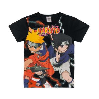 Imagem de Camiseta Infantil Naruto Preto  6 Ao 14 Manga Curta - Brandili