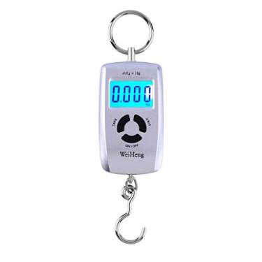 Imagem de balanças de banheiro digitais mais precisas balança eletrônica digital portátil lcd 45kg / 10g bagagem pendurada pesca anzol equilíbrio lb/oz/kg