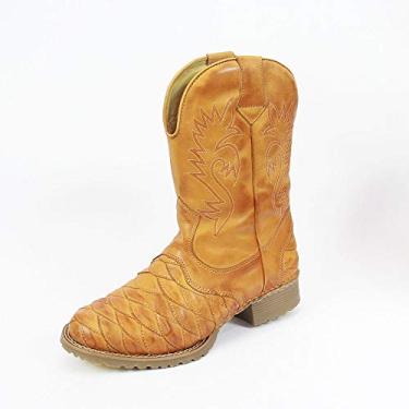 Imagem de Bota country masculina escamada legigitmo couro bovino latego modelo 901 (39, 901 Latego Bege)