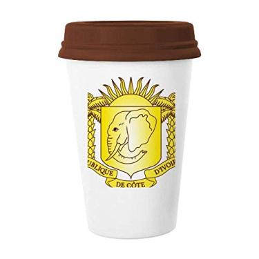 Imagem de Coate d'Ivoire National Emblem Caneca de café Copo de cerâmica Tampa de cerâmica