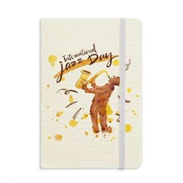 Imagem de Music Sax Instruments Caderno com estampa de aquarela, capa dura em tecido oficial
